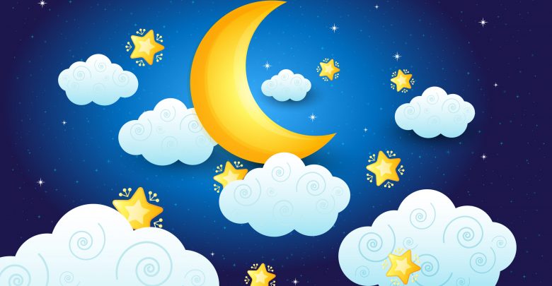פתרון חלומות,ירח,לילה,כוכבים,ענן,חלומות,תפילה לפני השינה