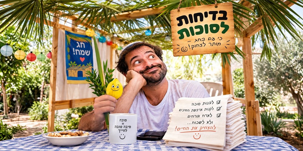 שלומית בונה סוכה | בדיחות לחג הסוכות 1 בדיחות לחג הסוכות, שלומית בונה סוכה מוארת וירוקה