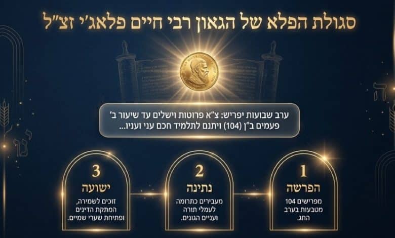 סגולת 104 מטבעות לחג השבועות מהרב חיים פלאג'י 2 סגולת 104 מטבעות לחג השבועות